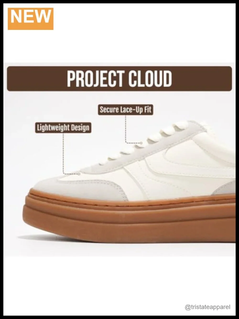 Platform Sneakers with Memory Foam Insole, Breathable & Lightweight